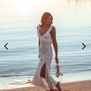 Selfie Leslie White Ruffle Maxi Dress